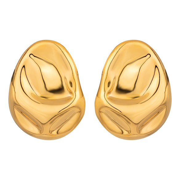 Exaggerated Stainless Steel Earrings In Ins Style With Geometric Pattern And Electroplating Treatment