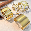 Exaggerated Stainless Steel Electroplated Retro Geometric Bracelet For Women