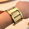 Exaggerated Stainless Steel Electroplated Retro Geometric Bracelet For Women