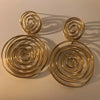 Exaggerated Stainless Steel Geometric Earrings And Ring With Electroplating For Women Fashion Ol Style Mosquito Repellent Incense Size Stitching