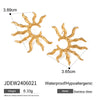 Exaggerated Stainless Steel Geometric Sunflower Earrings With Electroplating Treatment