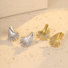 Exaggerated Stainless Steel Irregular Wings Microencrusted Zircon Electroplated Women's Earrings