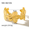 Exaggerated Stainless Steel 18K Gold Plated Flower Bracelet Elegant Light Jewelry