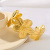 Exaggerated Stainless Steel 18K Gold Plated Flower Bracelet Elegant Light Jewelry