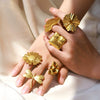 Exaggerated Stainless Steel Ring With Heart Flower Geometric Pattern And Electroplating Treatment