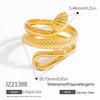Exaggerated Stainless Steel Snake Ring Electroplated Bracelet Rings For Women