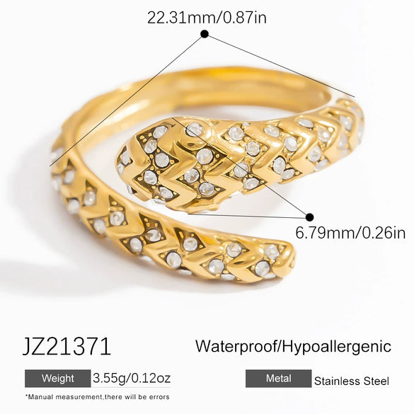 Exaggerated Stainless Steel Snake Ring Electroplated Bracelet Rings For Women