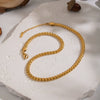 Exaggerated Stylish Geometric Snake Bone Whip Stainless Steel 18K Real Gold Plated Thick Chain Necklace For Women