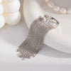 Exaggerated Tassel And Simple Chain Ring In Stainless Steel With Geometric Pattern Electric Polishing Fashion Ol Style For Women