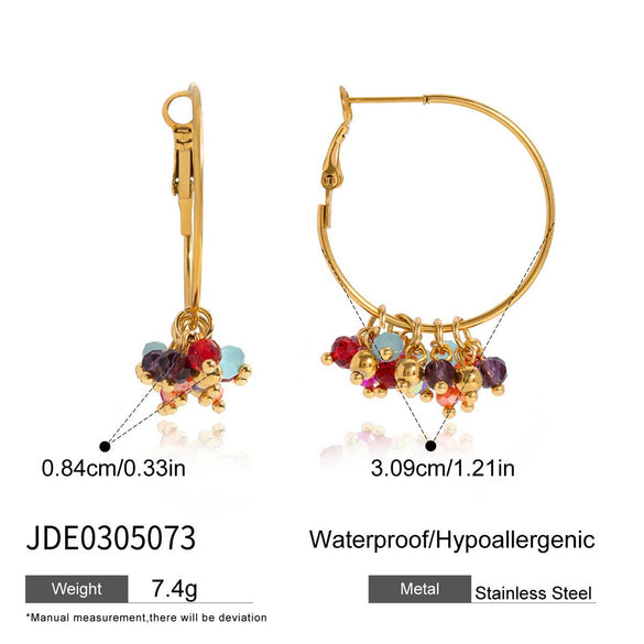 Exaggerated Tassel Retro Gravel Handmade Women's Stainless Steel Electroplating Geometric Earrings