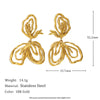Exaggerated Temperament Double Ring Stitching Women's Earrings In Stainless Steel With 18K Gold Plated Flower Pattern And Electroplating Process