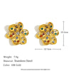 Exaggerated Temperament Double Ring Stitching Women's Earrings In Stainless Steel With 18K Gold Plated Flower Pattern And Electroplating Process