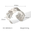 Exaggerated Titanium Stainless Steel Open Bracelet With Geometric Hammer Pattern And Electroplating Design