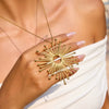 Exaggerated Titanium Steel And Stainless Steel Women's Jewelry Necklace With Geometric Shape And Electroplating Design