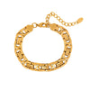 Exaggerated Titanium Steel Bracelet With Geometric Style And Electroplating For Men And Women