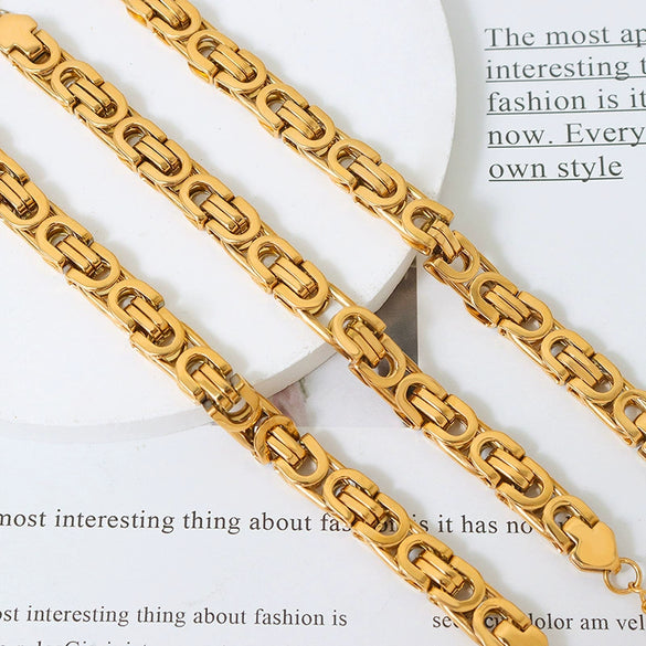 Exaggerated Titanium Steel Bracelet With Geometric Style And Electroplating For Men And Women