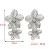Exaggerated Trendy Alloy Flower Ear Clip Earrings With Electroplating For Women