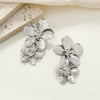 Exaggerated Trendy Alloy Flower Ear Clip Earrings With Electroplating For Women