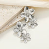 Exaggerated Trendy Alloy Flower Ear Clip Earrings With Electroplating For Women