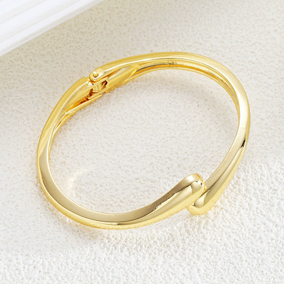 Exaggerated Water Drop Open Bracelet Metal Alloy Metallic Glaze Electroplated Hand Jewelry