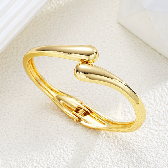 Exaggerated Water Drop Open Bracelet Metal Alloy Metallic Glaze Electroplated Hand Jewelry