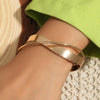 Exaggerated Water Drop Open Bracelet Metal Alloy Metallic Glaze Electroplated Hand Jewelry