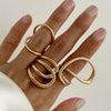 Exaggerated Widebrimmed Glitted Hammer Irregular Alloy Bracelet Electroplated
