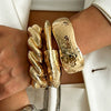 Exaggerated Widebrimmed Glitted Hammer Irregular Alloy Bracelet Electroplated