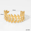 Exaggerated Widesided Hollow Ginkgo Leaf Stainless Steel Bracelet For Women With Electroplating