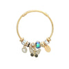 Exaggerated Women's Alloy Bracelets With Butterfly Pendants And Geometric Diamond Design