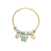 Exaggerated Women's Alloy Bracelets With Butterfly Pendants And Geometric Diamond Design