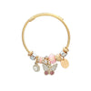 Exaggerated Women's Alloy Bracelets With Butterfly Pendants And Geometric Diamond Design