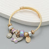 Exaggerated Women's Alloy Bracelets With Butterfly Pendants And Geometric Diamond Design