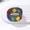 Exaggerated Women's Bracelets Glass Glazed Millet Beads Braided Minimalist Style