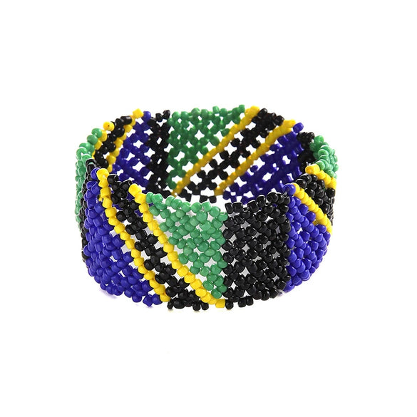Exaggerated Women's Bracelets Glass Glazed Millet Beads Braided Minimalist Style