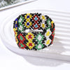 Exaggerated Women's Bracelets Glass Glazed Millet Beads Braided Minimalist Style
