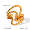 Exaggerated Women's Stainless Steel 18K Goldplated Geometric Ring With Electroplating Ins Style Highend Jewelry