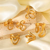 Exaggerated Women's Stainless Steel 18K Goldplated Geometric Ring With Electroplating Ins Style Highend Jewelry
