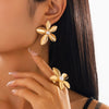 Exaggerated Zinc Alloy Imitation Pearl Earrings With Electroplating Treatment