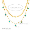 Exotic Style Stainless Steel And Organic Glass Double Five Pointed Star Drop Clavicle Chain With Rectangular Turquoise Eyes Electroplated