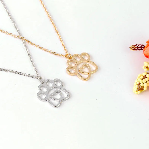 Explosion Necklace Clavicle Chain Simple Creative New Hollow Love Dog Claw Pendant Necklace Wholesale Gooddiy