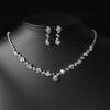 Explosions Fashion Elegant Flash Diamond Necklace Earrings Suit Bridal Jewelry Women's Wedding Accessories