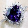 Exquisite Alloy Amethyst Love Ring Geometric Electroplated Fashion Jewelry For Women