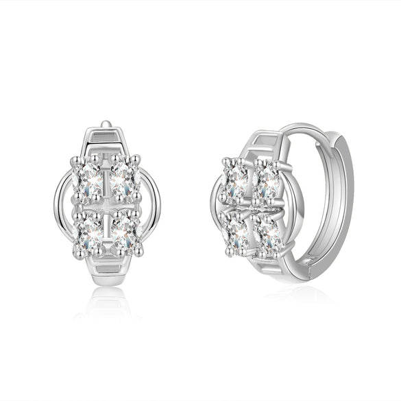 Exquisite Alloy Crown Earrings With Zircon Inlay Electroplated Fashion Simple Versatile Earrings For Women