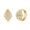 Exquisite Alloy Crown Earrings With Zircon Inlay Electroplated Fashion Simple Versatile Earrings For Women