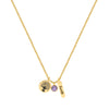Exquisite Alloy Pendant Thin Necklace With Anchor Heart Wings Letter Charm Electroplated Gold O Chain For Couples