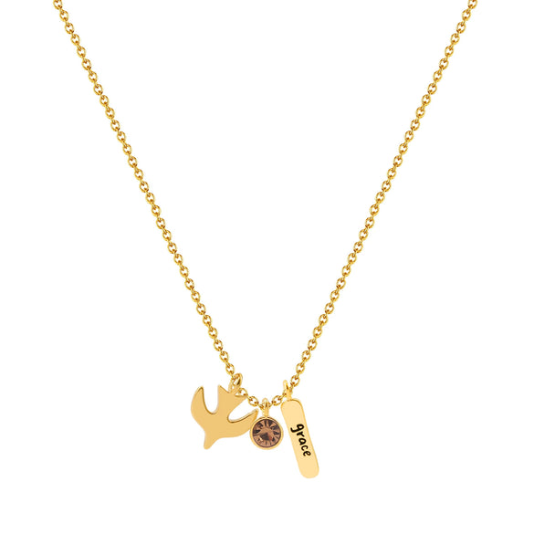 Exquisite Alloy Pendant Thin Necklace With Anchor Heart Wings Letter Charm Electroplated Gold O Chain For Couples