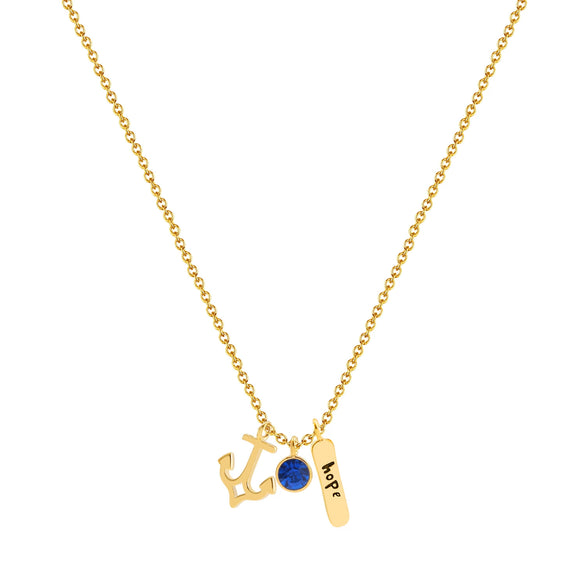 Exquisite Alloy Pendant Thin Necklace With Anchor Heart Wings Letter Charm Electroplated Gold O Chain For Couples