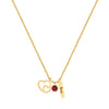 Exquisite Alloy Pendant Thin Necklace With Anchor Heart Wings Letter Charm Electroplated Gold O Chain For Couples