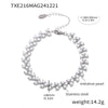 Exquisite Bead Clavicle Necklace And Bracelet Set For Women Stainless Steel With Pvd Electroplated 18K Real Gold Light Luxury Style